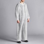 Lavex White Polypropylene 26 GSM Standard Weight Zipper Front Long Sleeve Coveralls with Elastic Wrists and Ankles - 2XL - 25/Case