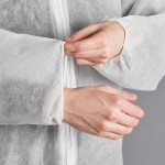 Lavex White Polypropylene 26 GSM Standard Weight Zipper Front Long Sleeve Coveralls with Elastic Wrists and Ankles - 2XL - 25/Case