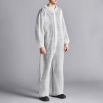 Lavex White Polypropylene 26 GSM Standard Weight Zipper Front Long Sleeve Coveralls with Elastic Wrists and Ankles - 2XL - 25/Case