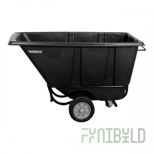 Wesco Industrial Products 272580 0.5 Cu. Yd. Black Polyethylene Forkliftable Tilt Truck