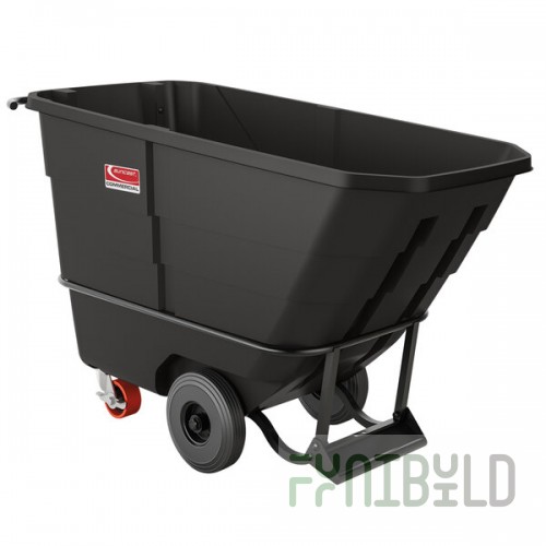 Suncast RMTTHD50D 0.5 Cubic Yard Black Heavy-Duty Tilt Truck / Trash Cart (1350 lb.)