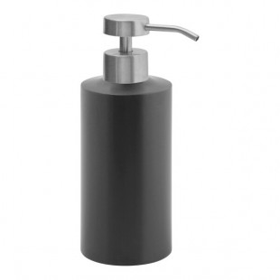 room360 Tokyo 12 oz. Matte Black Stainless Steel Soap Dispenser with Low-Profile Brushed Stainless Top - 6/Case
