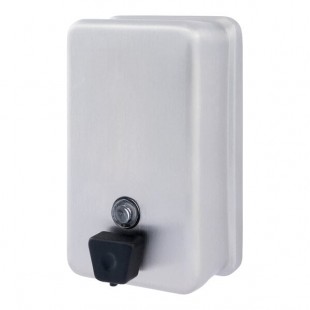 Bradley 6563-000000 40 oz. Stainless Steel Surface-Mounted Liquid Push-In Soap Dispenser Bradley 6563-000000 40 oz. Stainless Steel Surface-Mounted Liquid Push-In Soap Dispenser