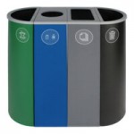 Busch Systems Spectrum 104004 32 Gallon Blue Powder-Coated Steel Decorative Recycling Bin Busch Systems Spectrum 104004 32 Gallon Blue Powder-Coated Steel Decorative Recycling Bin