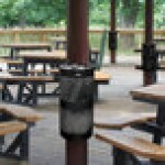 Ex-Cell Kaiser WR-10R CVR BLK Landscape Series 10 Gallon Round Black Gloss Perforated Trash Can with Lid