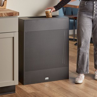 Rubbermaid® FGSR18EPLTBK Silhouettes Textured Black Steel Designer Rectangular Trash Can - 22.5 Gallon Rubbermaid® FGSR18EPLTBK Silhouettes Textured Black Steel Designer Rectangular Trash Can - 22.5 Gallon