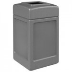 Commercial Zone 73300199 PolyTec 42 Gallon Square Black Trash Can and Ashtray Dome Lid Set
