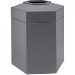 Commercial Zone 73300199 PolyTec 42 Gallon Square Black Trash Can and Ashtray Dome Lid Set