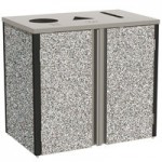 Lakeside 3412GS Stainless Steel Rectangular Refuse / Recycling Station with Top Access and Gray Sand Laminate Finish - 26 1/2 Lakeside 3412GS Stainless Steel Rectangular Refuse / Recycling Station with Top Access and Gray Sand Laminate Finish - 26 1/2