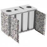 Lakeside 3412GS Stainless Steel Rectangular Refuse / Recycling Station with Top Access and Gray Sand Laminate Finish - 26 1/2 Lakeside 3412GS Stainless Steel Rectangular Refuse / Recycling Station with Top Access and Gray Sand Laminate Finish - 26 1/2