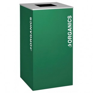 Ex-Cell Kaiser RC-KD36-O EGX Kaleidoscope XL Series Emerald Texture Square 36 Gallon Customizable Organics Receptacle