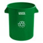 Lavex 20 Gallon Green Round Commercial Recycling Can with White Lid Lavex 20 Gallon Green Round Commercial Recycling Can with White Lid