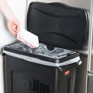 Rubbermaid® FG267400BLA Slim Jim Black Hinged Rectangular Trash Can Lid