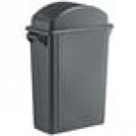 Lavex 16 Gallon Gray Slim Rectangular Trash Can with Dome Swing Lid Lavex 16 Gallon Gray Slim Rectangular Trash Can with Dome Swing Lid