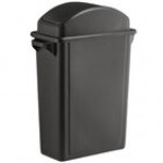 Lavex 16 Gallon Gray Slim Rectangular Trash Can with Dome Swing Lid Lavex 16 Gallon Gray Slim Rectangular Trash Can with Dome Swing Lid