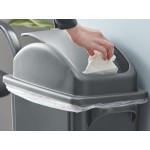 Lavex 16 Gallon Gray Slim Rectangular Trash Can with Dome Swing Lid Lavex 16 Gallon Gray Slim Rectangular Trash Can with Dome Swing Lid