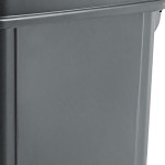 Lavex 16 Gallon Gray Slim Rectangular Trash Can with Dome Swing Lid Lavex 16 Gallon Gray Slim Rectangular Trash Can with Dome Swing Lid
