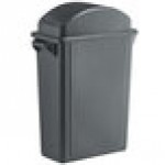 Lavex 16 Gallon Gray Slim Rectangular Trash Can with Dome Swing Lid Lavex 16 Gallon Gray Slim Rectangular Trash Can with Dome Swing Lid