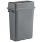 Lavex 16 Gallon Gray Slim Rectangular Trash Can with Dome Swing Lid Lavex 16 Gallon Gray Slim Rectangular Trash Can with Dome Swing Lid