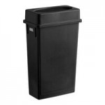 Lavex 16 Gallon Gray Slim Rectangular Trash Can with Dome Swing Lid Lavex 16 Gallon Gray Slim Rectangular Trash Can with Dome Swing Lid