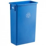 Lavex 16 Gallon Gray Slim Rectangular Trash Can with Dome Swing Lid Lavex 16 Gallon Gray Slim Rectangular Trash Can with Dome Swing Lid