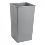 Lavex 16 Gallon Gray Slim Rectangular Trash Can with Dome Swing Lid Lavex 16 Gallon Gray Slim Rectangular Trash Can with Dome Swing Lid