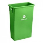 Lavex 16 Gallon Gray Slim Rectangular Trash Can with Dome Swing Lid Lavex 16 Gallon Gray Slim Rectangular Trash Can with Dome Swing Lid