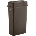 Lavex 16 Gallon Gray Slim Rectangular Trash Can with Dome Swing Lid Lavex 16 Gallon Gray Slim Rectangular Trash Can with Dome Swing Lid