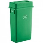 Lavex 16 Gallon Gray Slim Rectangular Trash Can with Dome Swing Lid Lavex 16 Gallon Gray Slim Rectangular Trash Can with Dome Swing Lid
