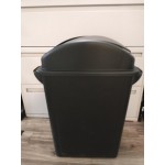 Lavex 16 Gallon Gray Slim Rectangular Trash Can with Dome Swing Lid Lavex 16 Gallon Gray Slim Rectangular Trash Can with Dome Swing Lid