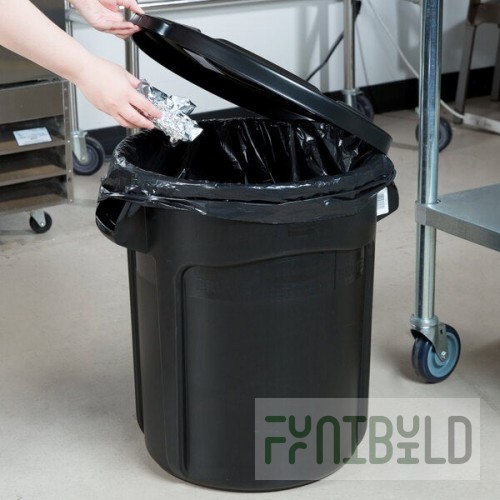 Rubbermaid® BRUTE 20 Gallon Black Executive Round Trash Can and Lid