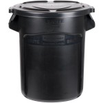 Rubbermaid® BRUTE 20 Gallon Black Executive Round Trash Can and Lid Rubbermaid® BRUTE 20 Gallon Black Executive Round Trash Can and Lid