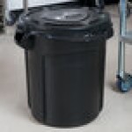 Rubbermaid® BRUTE 20 Gallon Black Executive Round Trash Can and Lid Rubbermaid® BRUTE 20 Gallon Black Executive Round Trash Can and Lid