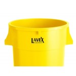 Lavex 44 Gallon Yellow Round Commercial Trash Can Lavex 44 Gallon Yellow Round Commercial Trash Can