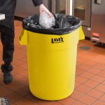 Lavex 44 Gallon Yellow Round Commercial Trash Can Lavex 44 Gallon Yellow Round Commercial Trash Can