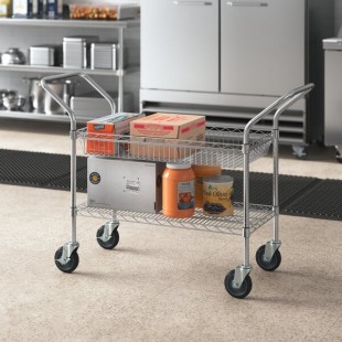 Regency Chrome 1 Shelf and 1 Basket Utility Cart - 18