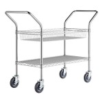 Regency Chrome 1 Shelf and 1 Basket Utility Cart - 18