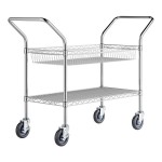 Regency Chrome 1 Shelf and 1 Basket Utility Cart - 18