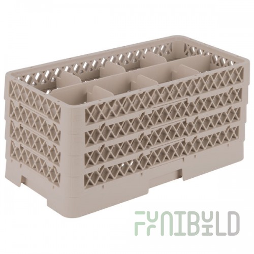 Vollrath HR1B1BBB Traex® Half-Size Beige 8 Compartment 9 1/16