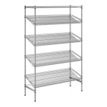 Regency Chrome 5-Shelf Angled Stationary Merchandising Rack - 18 Regency Chrome 5-Shelf Angled Stationary Merchandising Rack - 18