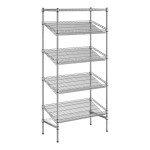 Regency Chrome 5-Shelf Angled Stationary Merchandising Rack - 18 Regency Chrome 5-Shelf Angled Stationary Merchandising Rack - 18