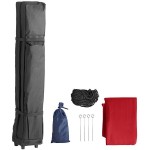 Backyard Pro Courtyard Series 10' x 10' Red Straight Leg Heavy-Duty Aluminum Instant Pop-Up Canopy Tent