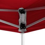 Backyard Pro Courtyard Series 10' x 10' Red Straight Leg Heavy-Duty Aluminum Instant Pop-Up Canopy Tent