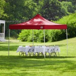 Backyard Pro Courtyard Series 10' x 10' Red Straight Leg Heavy-Duty Aluminum Instant Pop-Up Canopy Tent