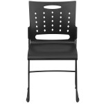 Flash Furniture RUT-2-BK-GG Hercules Black Sled Base Stack Chair with Air-Vent Back Flash Furniture RUT-2-BK-GG Hercules Black Sled Base Stack Chair with Air-Vent Back