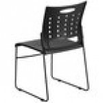 Flash Furniture RUT-2-BK-GG Hercules Black Sled Base Stack Chair with Air-Vent Back Flash Furniture RUT-2-BK-GG Hercules Black Sled Base Stack Chair with Air-Vent Back