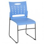 Flash Furniture RUT-2-BK-GG Hercules Black Sled Base Stack Chair with Air-Vent Back Flash Furniture RUT-2-BK-GG Hercules Black Sled Base Stack Chair with Air-Vent Back