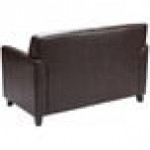 Flash Furniture BT-827-2-BN-GG Hercules Diplomat Brown Leather Loveseat with Wooden Feet