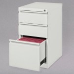 Hirsh 19353 White Mobile Pedestal Letter File Cabinet with 2 Box Drawers and 1 File Drawer - 15
