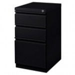 Hirsh 19353 White Mobile Pedestal Letter File Cabinet with 2 Box Drawers and 1 File Drawer - 15